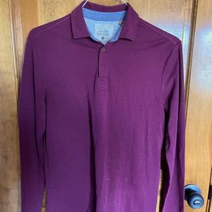 Long sleeve maroon polo shirt
